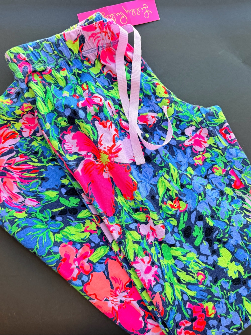 Lilly Pulitzer PJ Knit Pants XXS Festive Fantasy Floral Wide Leg